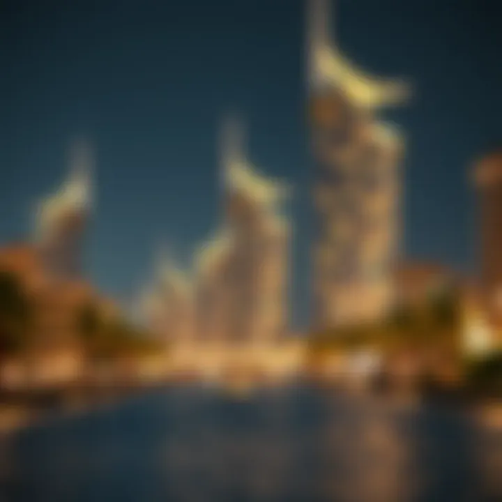 Future cityscape rendering emphasizing urban planning in Dubai Creek