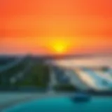 Stunning Sunset Over Kite Beach A panoramic view of Dubai Kite Beach at sunset