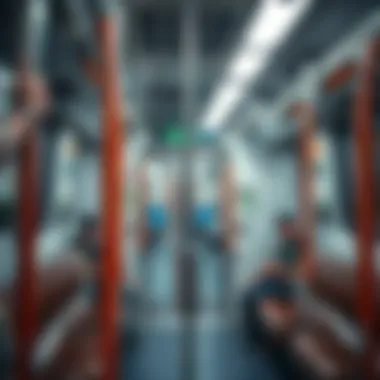 Interior view of a Dubai metro train highlighting convenience