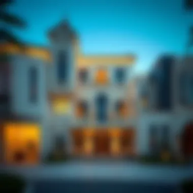 A close-up of architectural details on a luxury property in Dubai