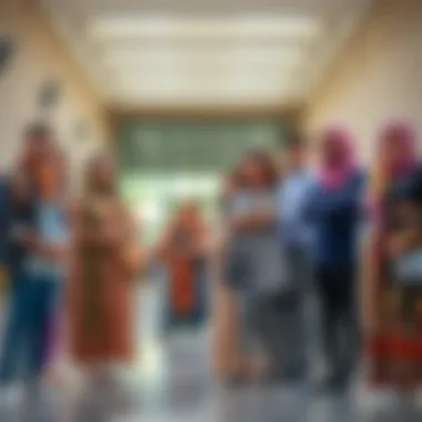 Diverse cultural representation in a Dubai university setting