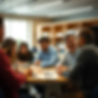 Students engaged in a collaborative learning environment