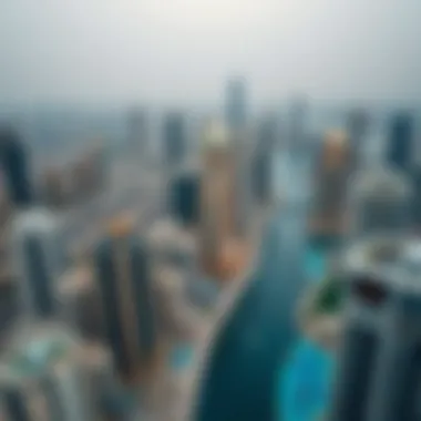 Dubai's Opulent Skyline and Residences Aerial view of Dubai's skyline with opulent residences
