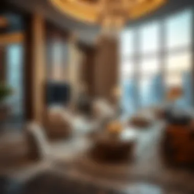 Luxury Interiors: A Glimpse into Dubai Living Lavish interior of a high-end apartment in Dubai