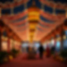 A vibrant celebration during Eid, showcasing traditional Emirati decorations and community gatherings.