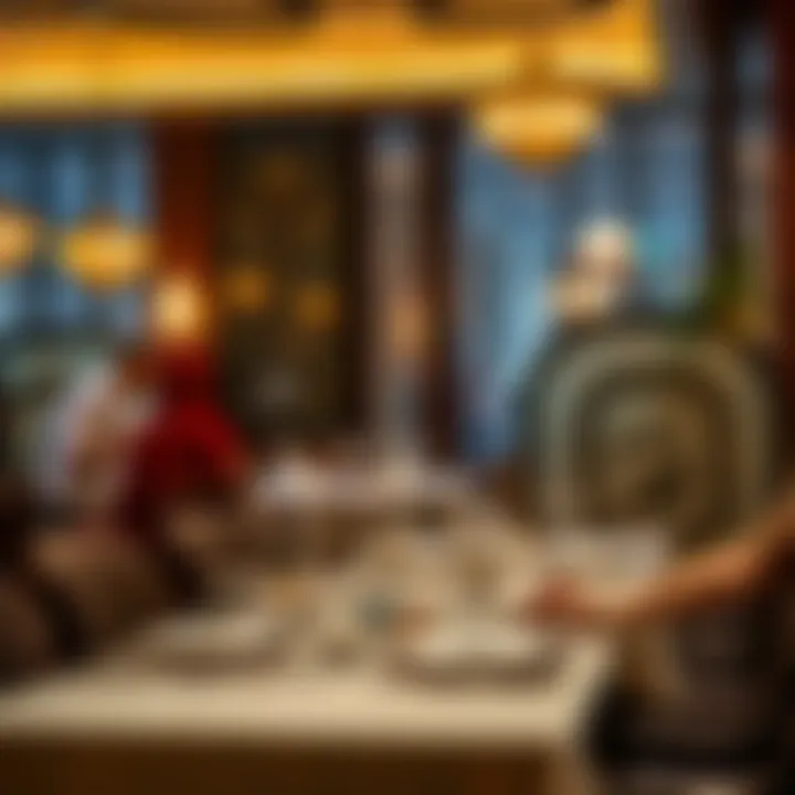 Eid Festive Dining Experience in Dubai Luxurious dining setting for Eid festivities in a Dubai restaurant