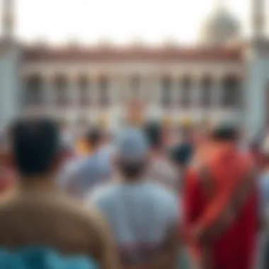 Community gathering during Eid prayer reflecting unity and joy