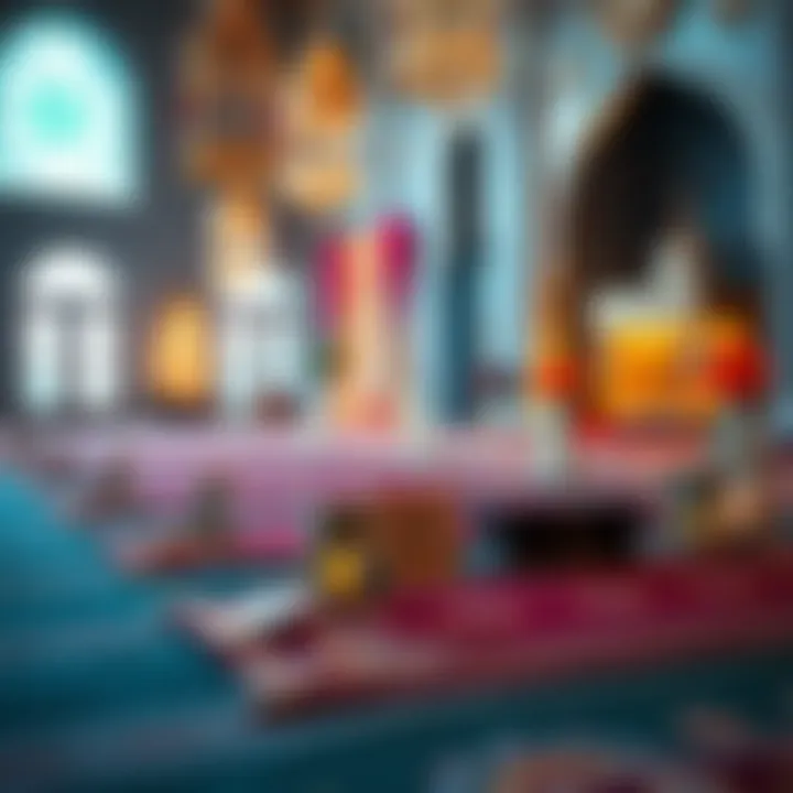 Eid prayer setup with prayer mats and decorations illustrating festive spirit