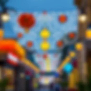 Festive Street Decorations for Eid ul Fitr Traditional Eid ul Fitr decorations illuminating the streets