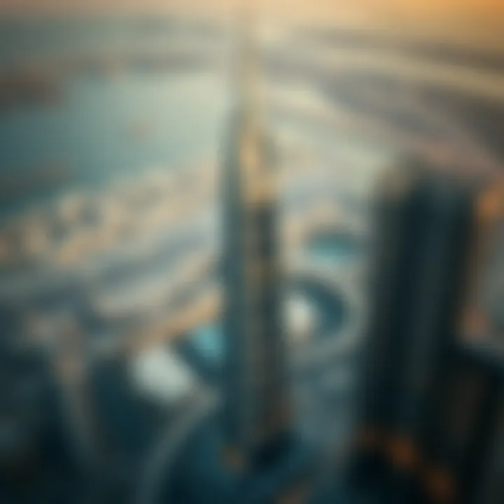 Aerial view of Dubai featuring the Emirates Concord Office Tower