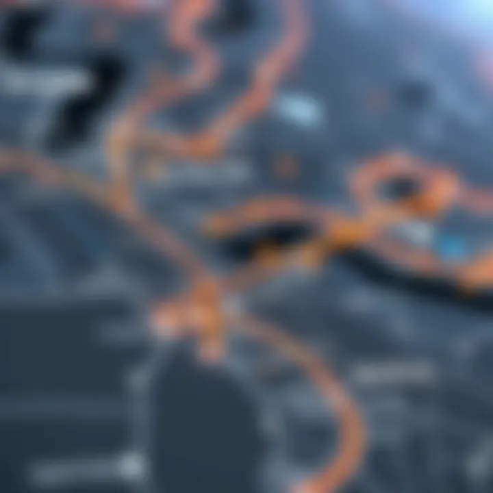 A digital map illustrating the strategic routes of the Etihad Rail Project across the UAE.