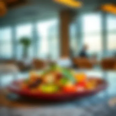 A vibrant dish representing the fusion of global cuisines available at Etihad Towers restaurants