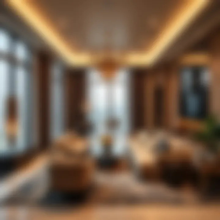 Luxurious apartment interiors representing housing options