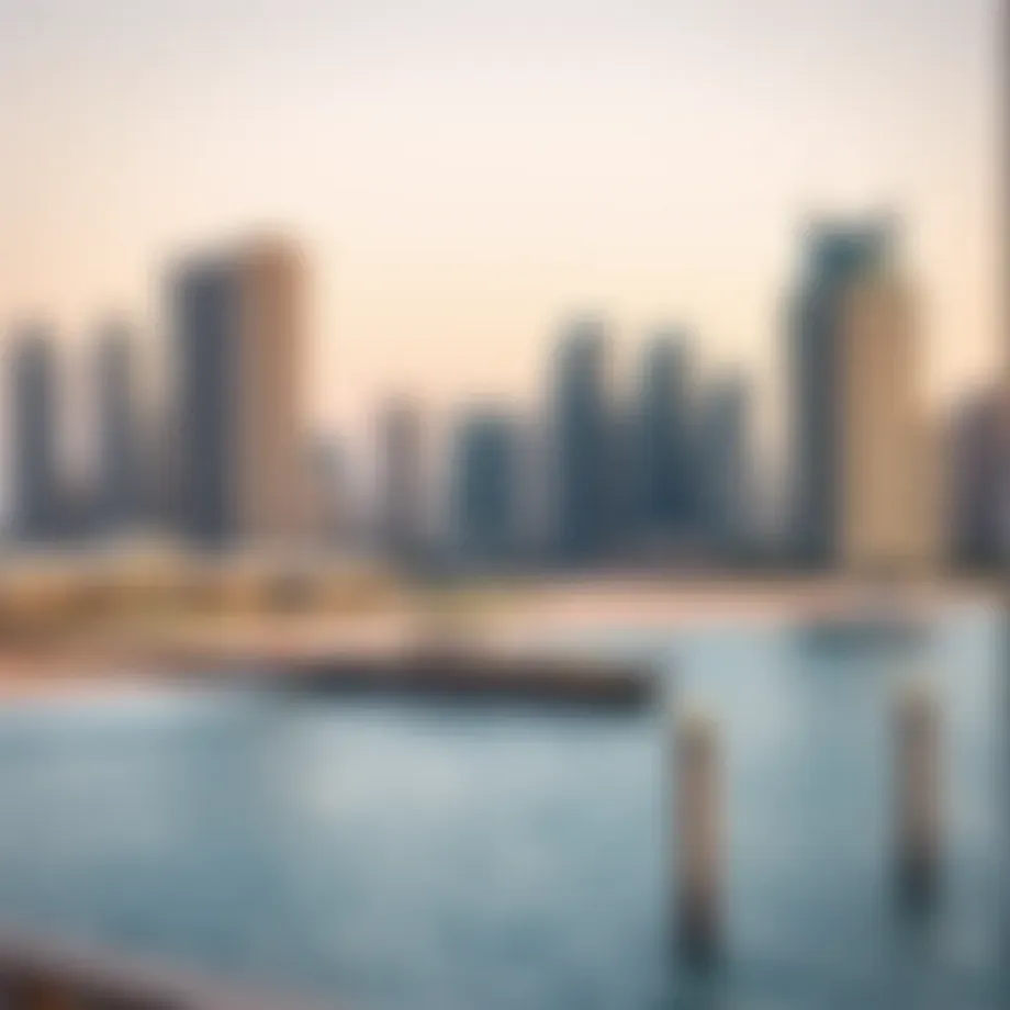 Stunning view of Jumeirah Beach with luxury skyscrapers in the background