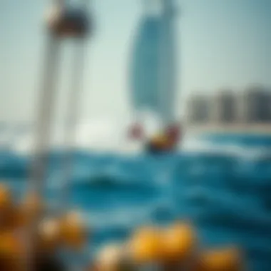 Exciting Water Sports at JBR Thrilling water sports activities taking place off the coast of JBR