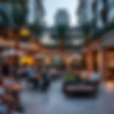 A vibrant community space within a Dubai property development