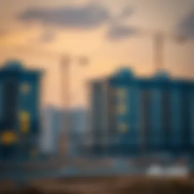 Construction site of a new Acube project in Dubai