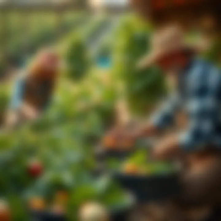 Sustainable Farming Collaboration Local farmers collaborating to promote sustainable practices