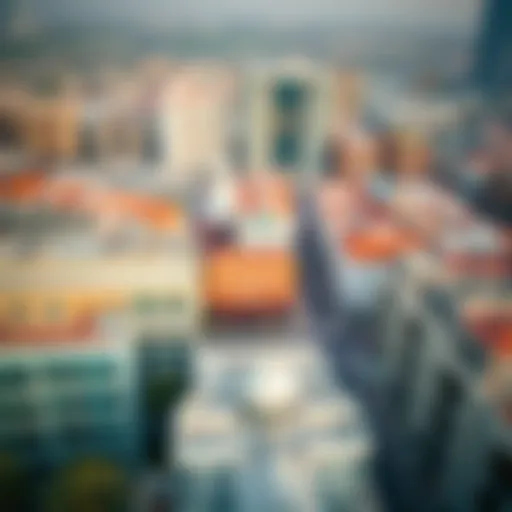 Aerial View of Bur Dubai Architecture Aerial view of Bur Dubai showcasing modern and traditional architecture