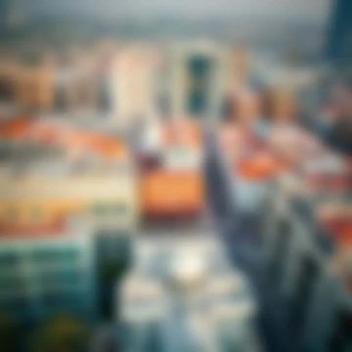 Aerial View of Bur Dubai Architecture Aerial view of Bur Dubai showcasing modern and traditional architecture