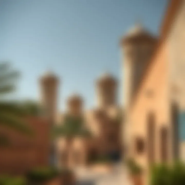 Breathtaking view of Al Fahidi's traditional wind towers and narrow lanes