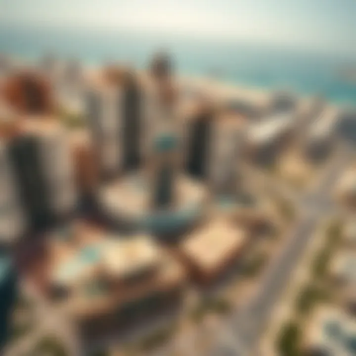 Aerial view of Al Habtoor City showcasing luxury developments