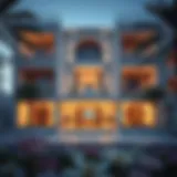 Stunning facade of Al Haseen Residence showcasing modern architecture