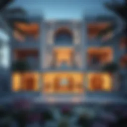 Stunning facade of Al Haseen Residence showcasing modern architecture