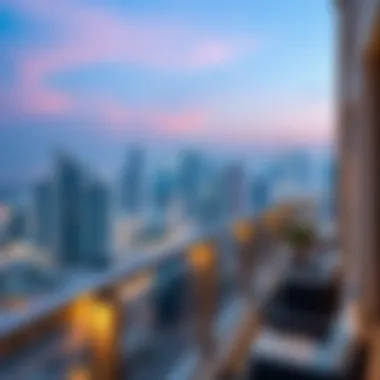Captivating Dubai Skyline from Al Haseen Residence Breathtaking views from Al Haseen Residence balcony overlooking the Dubai skyline