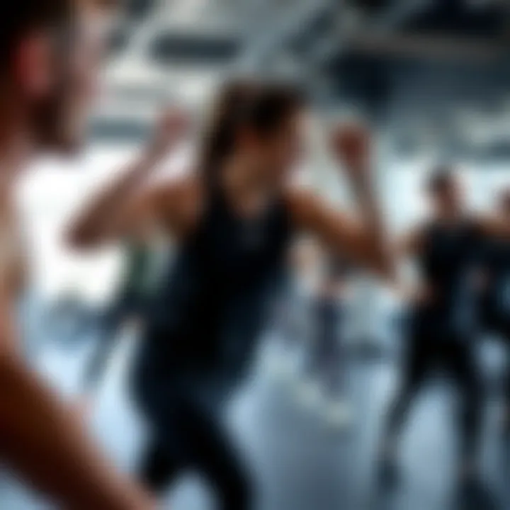 Group fitness class in session at Al Khail Gate Gym