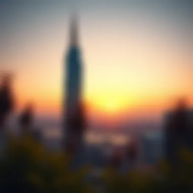 Al Mas Tower at Sunset Stunning view of Al Mas Tower at sunset