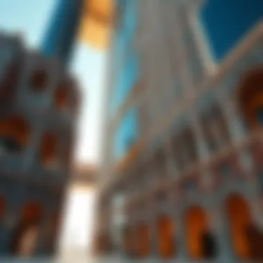 Architectural details showcasing the unique design of Al Meraikhi Tower