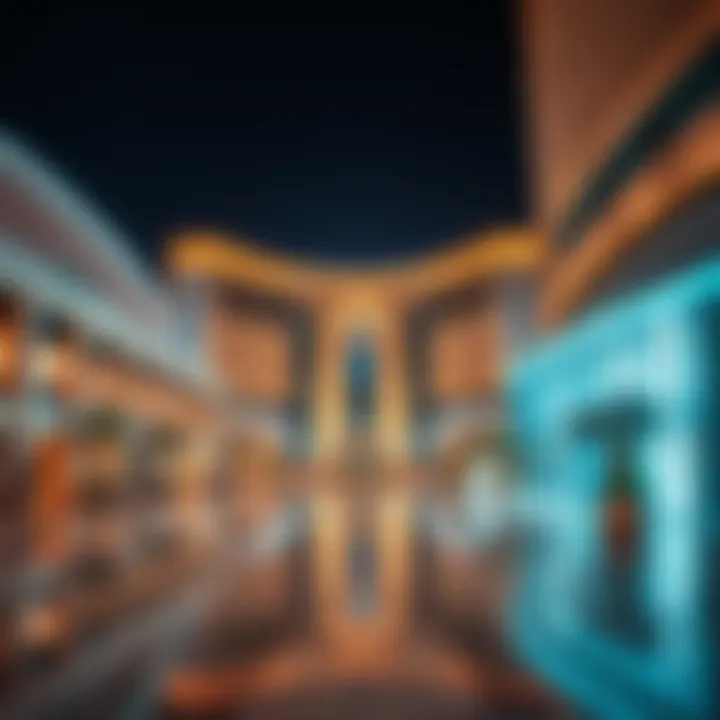 A stunning view of the architectural design of Al Nasr Plaza showcasing its unique features.