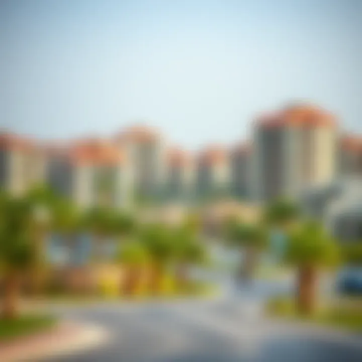 A scenic view of the residential community surrounding Al Nasr Plaza.