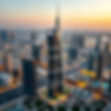 Dubai Skyline Featuring Al Salam Building Panoramic view of Dubai skyline with Al Salam Building highlighted