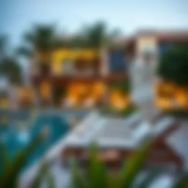 Lush poolside area at فندق السيف دبي offering relaxation and leisure