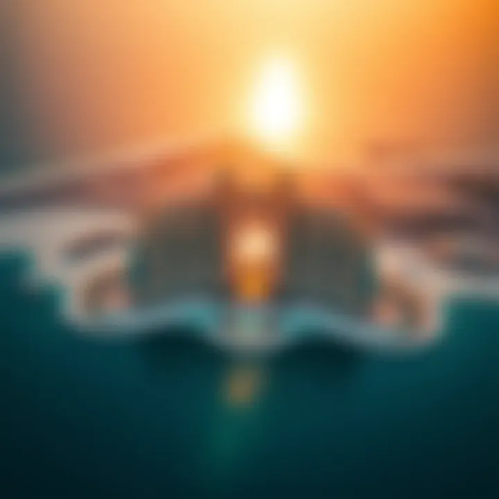 Aerial view of Atlantis Dubai highlighting its stunning architecture