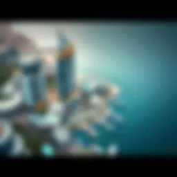 Aerial view of Bayview Emaar showcasing the waterfront