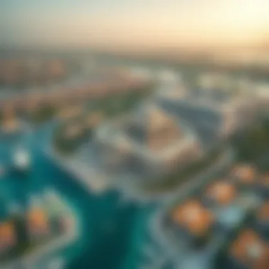 Aerial view of Binghatti Venus highlighting its strategic location