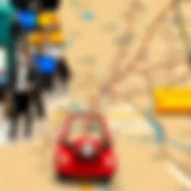 Map showcasing the bus routes connecting Abu Dhabi and Dubai