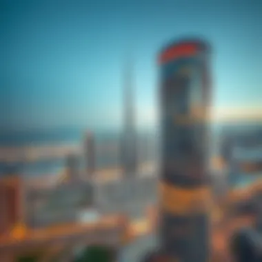 Aerial View of Business Bay Aerial view of Business Bay showcasing skyscrapers