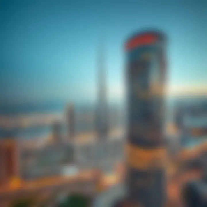 Aerial View of Business Bay Aerial view of Business Bay showcasing skyscrapers