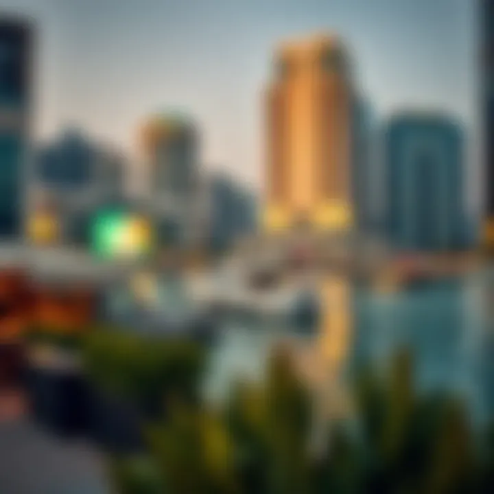 Lively Waterfront Area in Business Bay Lively waterfront area in Business Bay with cafes