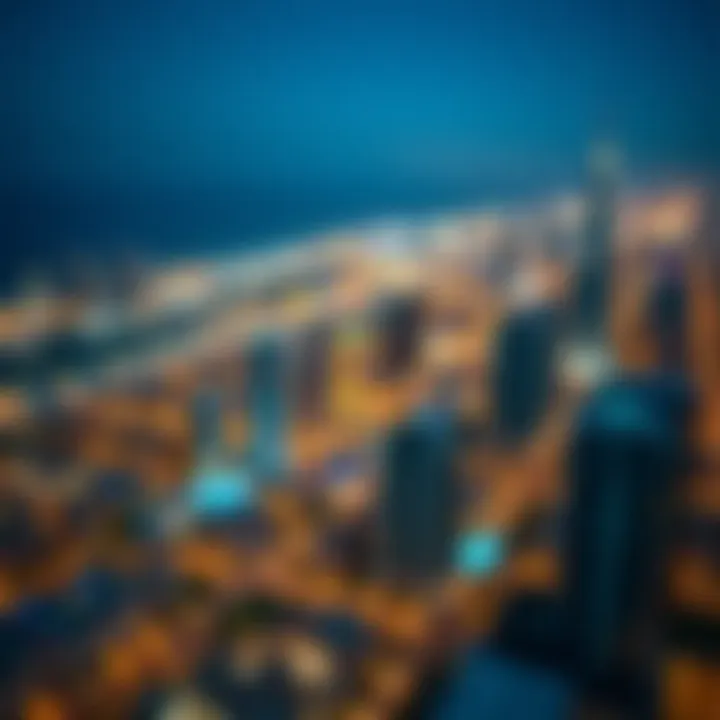 Aerial view of Dubai showcasing century properties