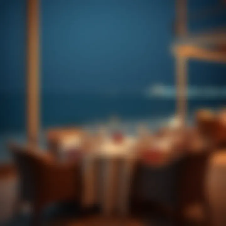 Beachfront Dining Elegance Elegant dining setup overlooking the beach