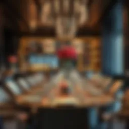 An elegant dining table set in a luxurious restaurant