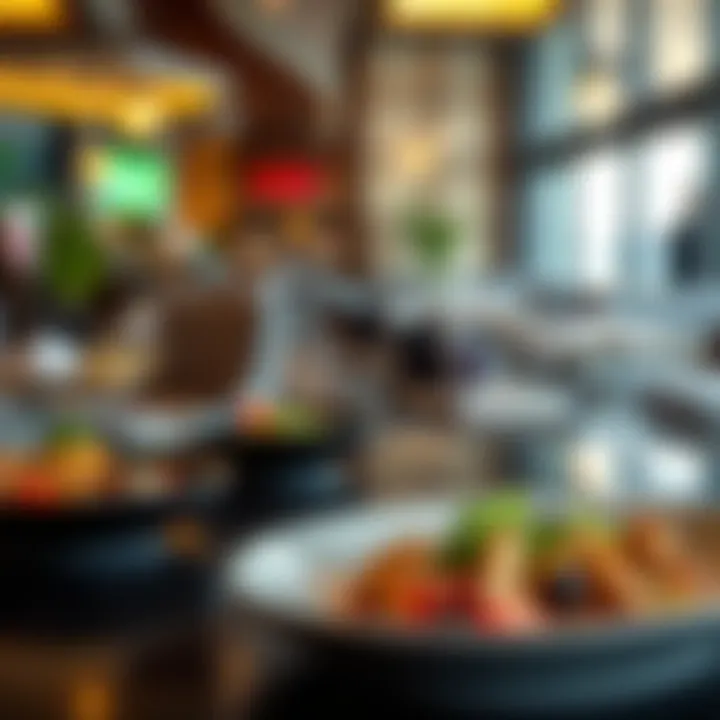 International Culinary Delights International dishes beautifully plated at a restaurant in Nakheel Mall