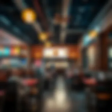 Fast-Casual Dining Vibe Vibrant atmosphere in a fast-casual dining area