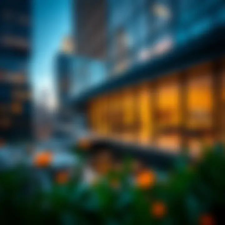 Architectural details of Tower Three showcasing modern design