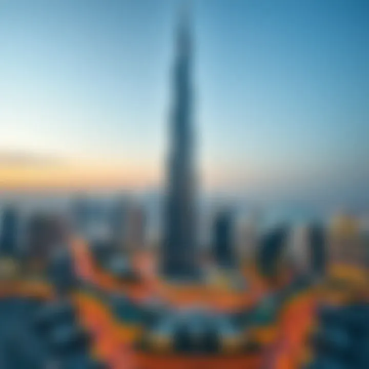 The grandeur of the Burj Khalifa towering over the cityscape